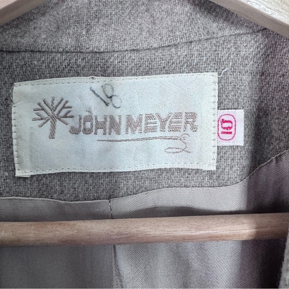 John Meyer Vintage Wool Blazer Taupe Size 10 Classic Tailored Jacket - Picture 7 of 13